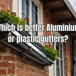 a building with plastic and aluminum guttering