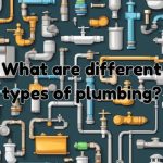 A collection of various plumbing fixtures and components, including pipes, valves, faucets, and drains, arranged in an organized and orderly manner
