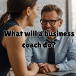 a client and business coach having fun with their discussion