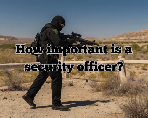 a security officer holding a long gun