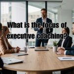 an executive coach having conference with professionals
