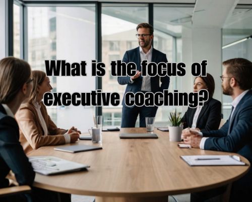 an executive coach having conference with professionals