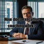 an executive coach sitting on his desk