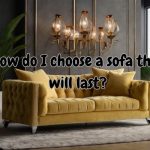 A cozy living room with a sturdy, well-crafted sofa surrounded by durable, high-quality furniture and decor