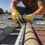 a roofer working on gutter following Australia's standard