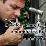 a plumber working on an outside tap
