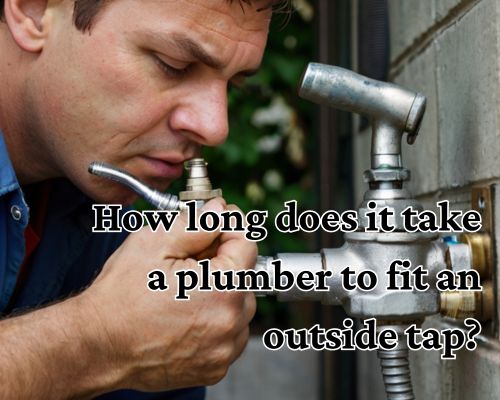 a plumber working on an outside tap