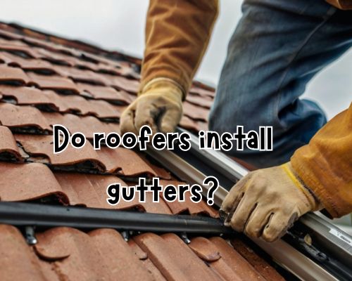 a roofer working on gutter