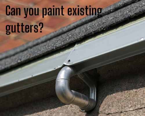 a painted existing roof gutters