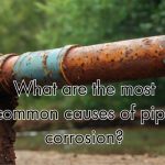 Corroded plumbing pipe leaking slightly.