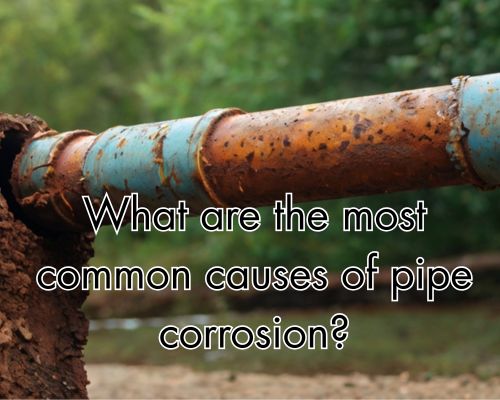 Corroded plumbing pipe leaking slightly.