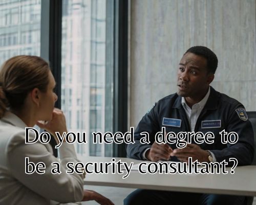 a security consultant officer talking to his client