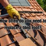 Weather-worn roof with loose tiles.