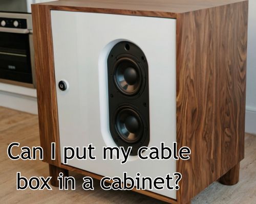 cable box in a cabinet