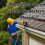 guttering being cleaned by a gutter cleaner