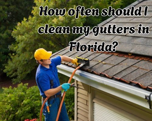guttering being cleaned by a gutter cleaner