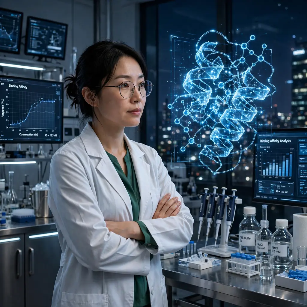 Researcher Viewing Molecular Structure