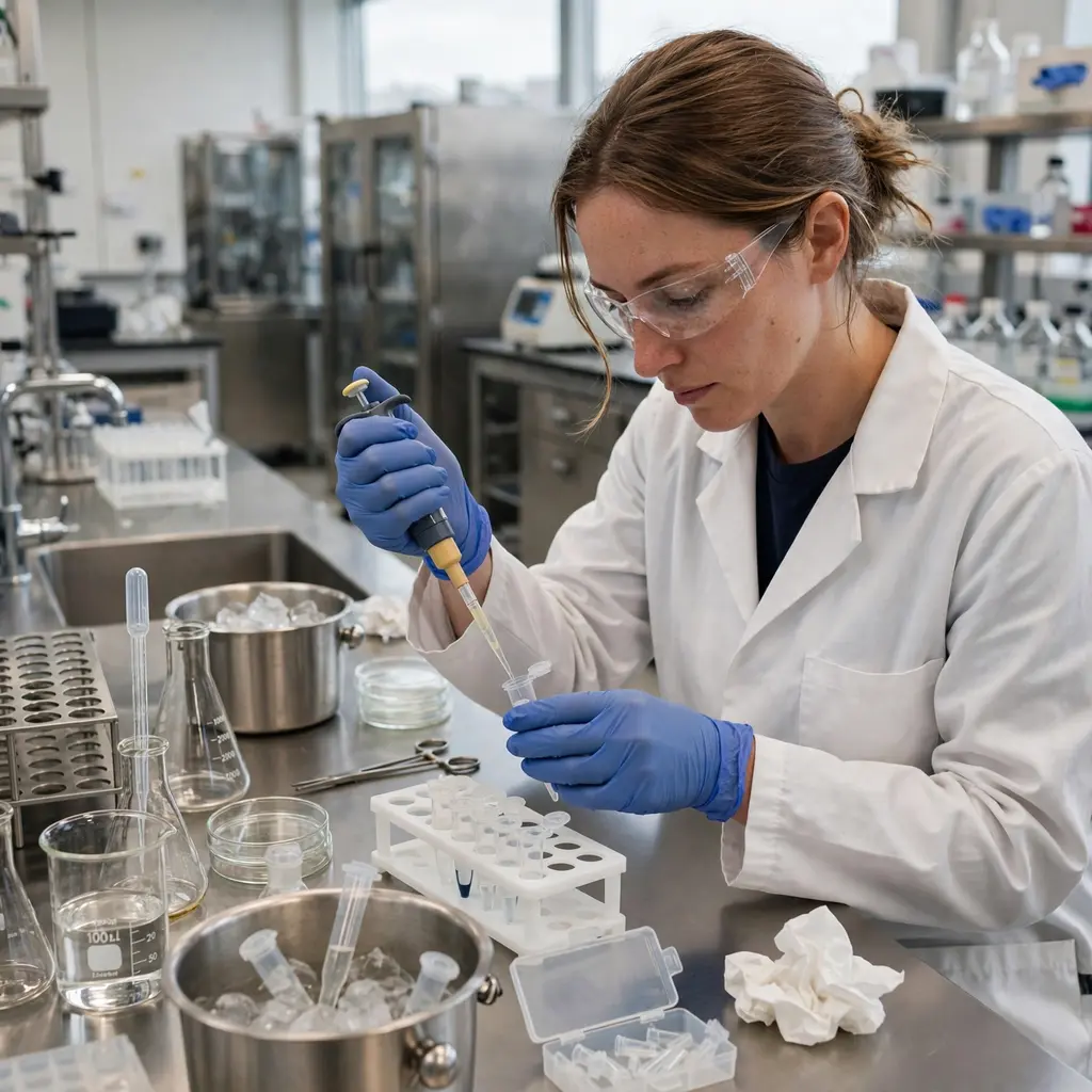 Scientist Examining Peptide Vials Costa Rica